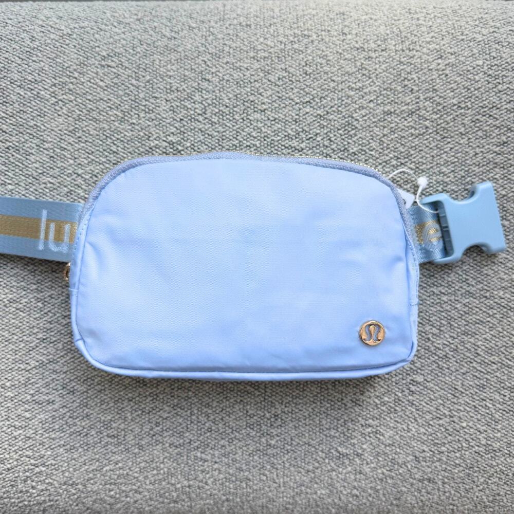 NEW Lululemon Everywhere Wordmark Crossbody Belt Bag 1L - Baby Blue Gold